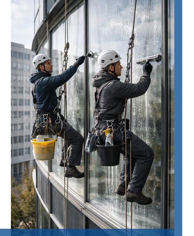 Мойка панорамных окон в Ревде от 370 р. заказать у ВЫСОТНИК-Рвд