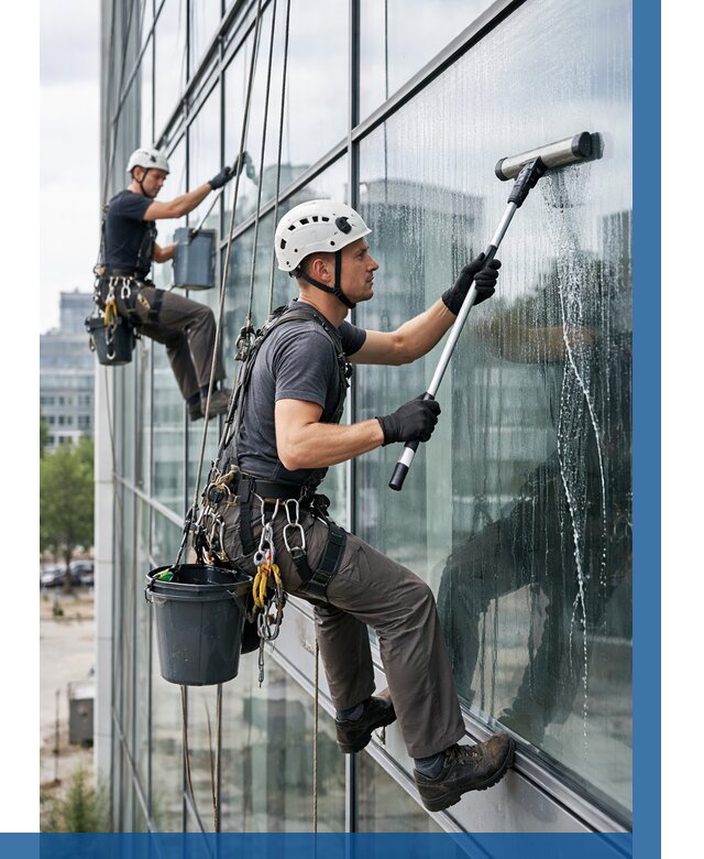 Мойка витражей альпинистами в Ревде от 741 р. под ключ|ВЫСОТНИК-Рвд