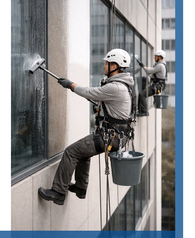 Мойка фасадов зданий в Ревде под ключ от 370 р. | ВЫСОТНИК-Рвд