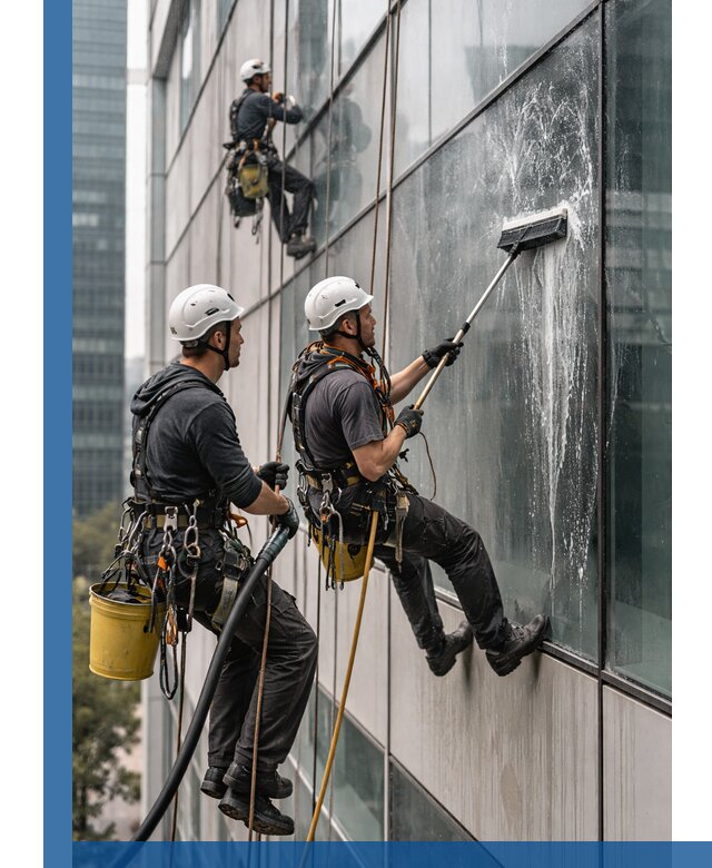 Профессиональная высотная мойка фасадов зданий в Ревде