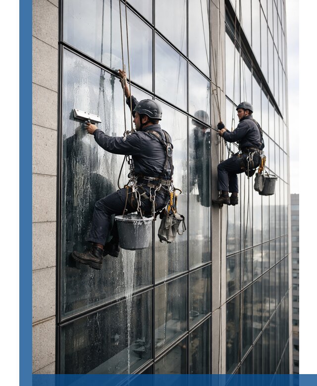 Профессиональная мойка стеклянных фасадов зданий в Ревде