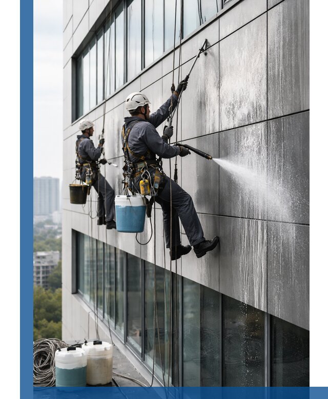 Профессиональная мойка вентилируемых фасадов в Ревде