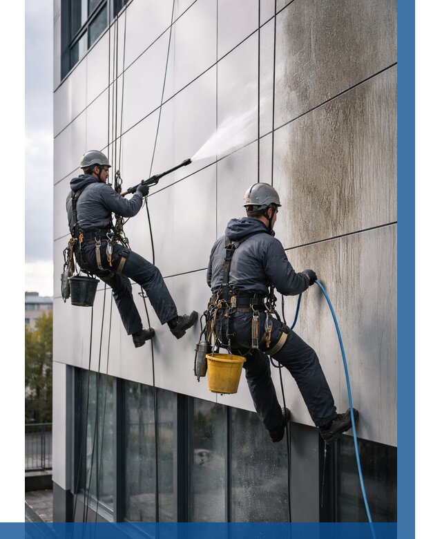 Мойка фасада из композита в Ревде по цене от 317 р. | ВЫСОТНИК-Рвд