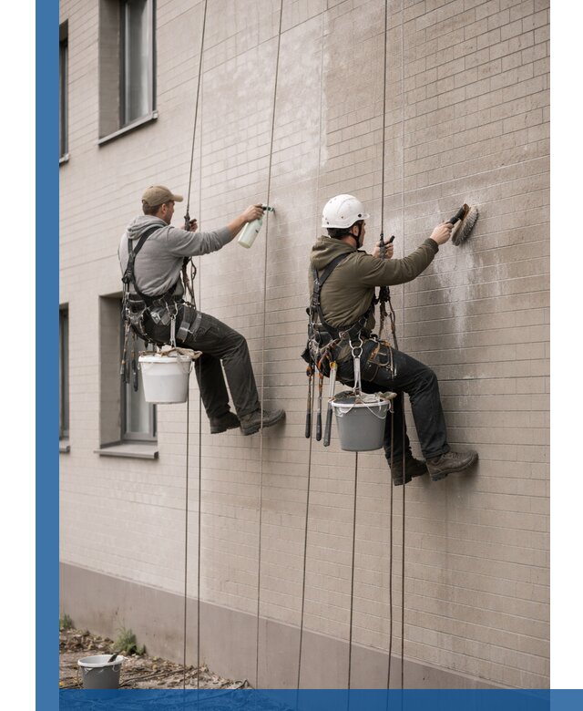 Удаление высолов с фасада зданий в Ревде без повреждений и следов