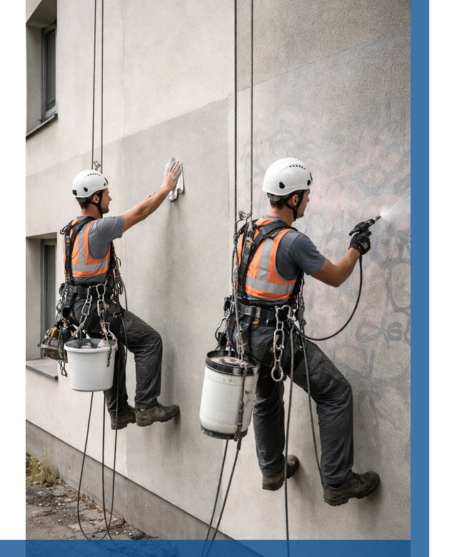 Антиграффити покрытие фасада в Ревде от 635 р. | ВЫСОТНИК-Рвд