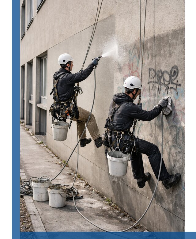 Антиграффити покрытие фасада с защитой от надписей в Ревде