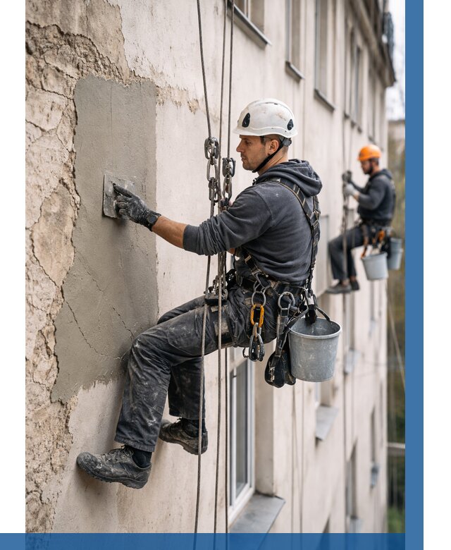 Восстановление штукатурки фасада в Ревде от 1269 р. | ВЫСОТНИК-Рвд