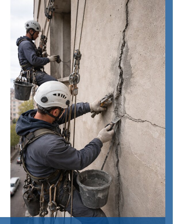 Заделка трещин на фасаде в Ревде от 952 р. | ВЫСОТНИК-Рвд