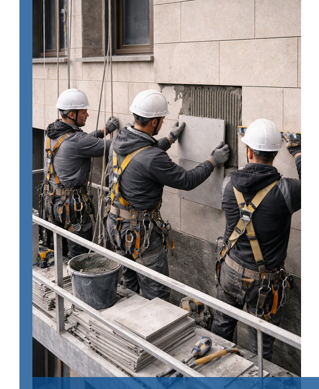 Ремонт облицовки фасада плиткой в Ревде с гарантией