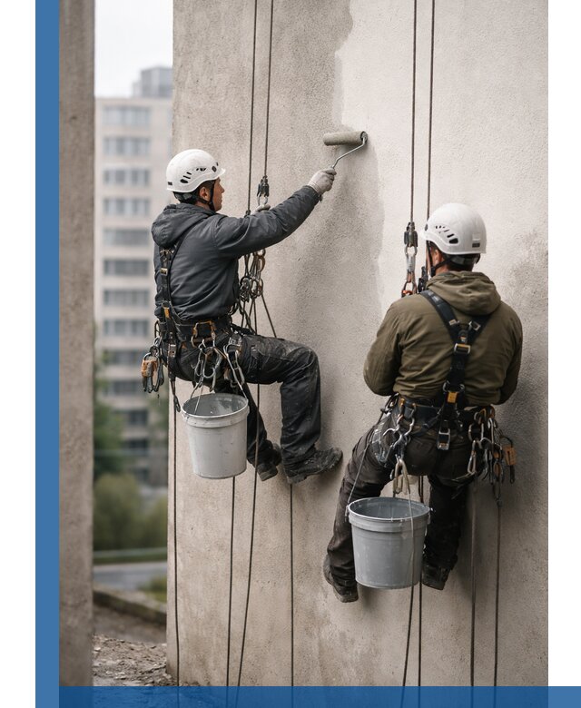 Покраска фасадов высотными альпинистами в Ревде с гарантией