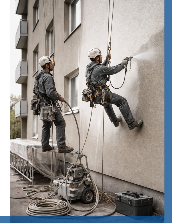 Безвоздушная покраска фасада в Ревде от 233 р/м² | ВЫСОТНИК-Рвд