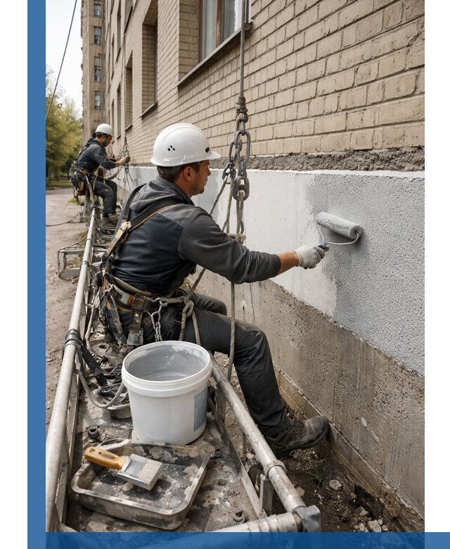 Окраска цоколя здания в Ревде профессионально и надежно