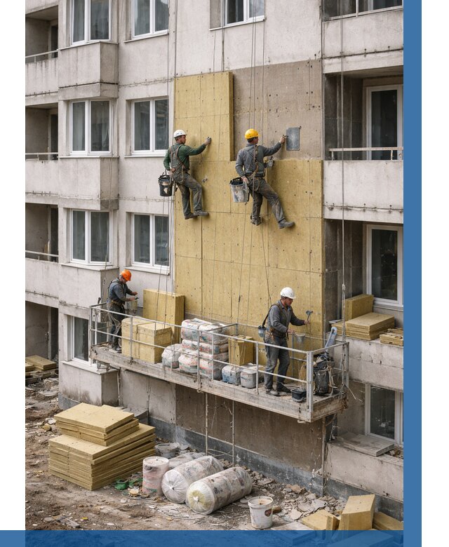 Утепление фасада минватой в Ревде от 1587 р. | ВЫСОТНИК-Рвд