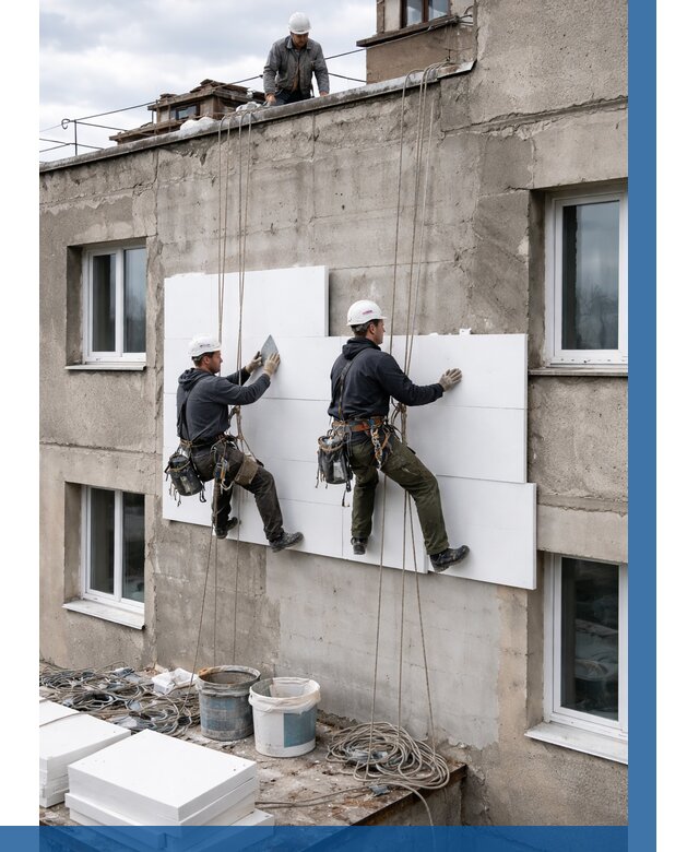 Утепление фасада пенополистиролом в Ревде от 1904 р. | ВЫСОТНИК-Рвд