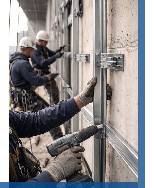 Монтаж подсистемы вентфасада в Ревде от 899 р. | ВЫСОТНИК-Рвд