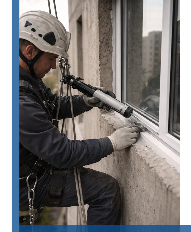 Герметизация оконных швов снаружи в Ревде профессионально