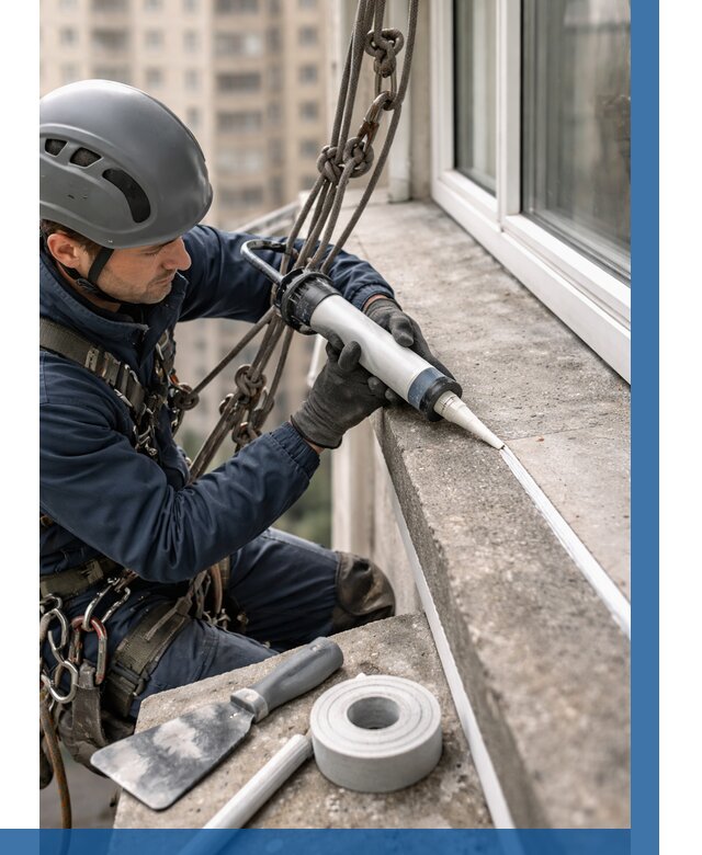 Герметизация балконного козырька в Ревде от 4761 р. | ВЫСОТНИК-Рвд