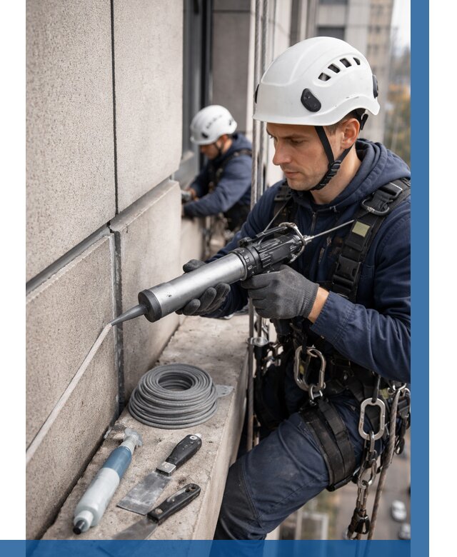 Герметизация деформационных швов фасада в Ревде от 741 | ВЫСОТНИК-Рвд