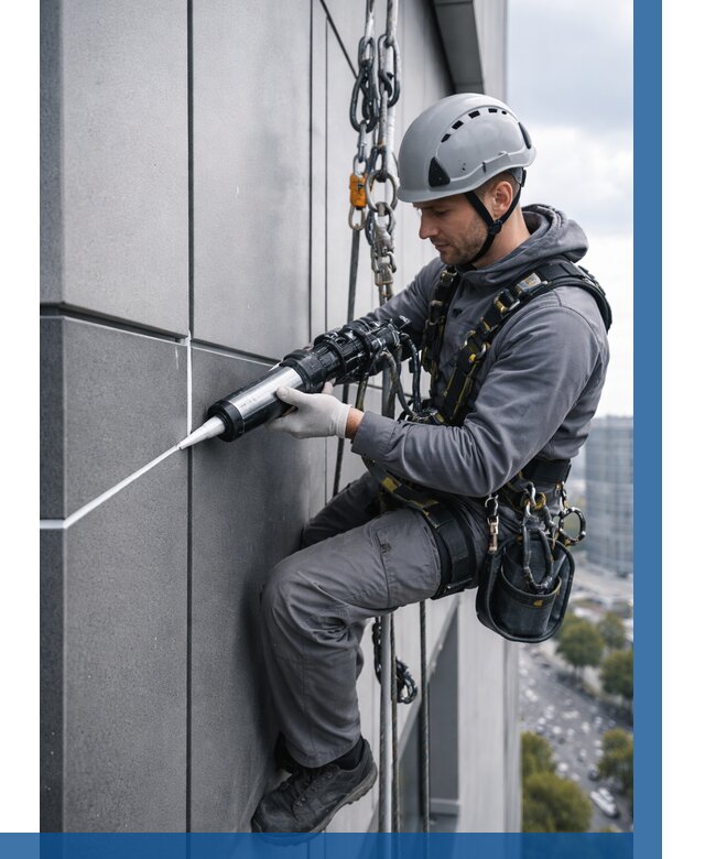 Герметизация стыков фасадных панелей в Ревде от 6876 р.| ВЫСОТНИК-Рвд