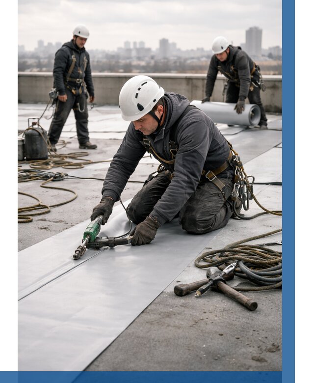 Ремонт мембранной кровли в Ревде от 1904 р./м2 | ВЫСОТНИК-Рвд