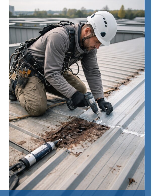 Ремонт профнастила на кровле в Ревде от 741 р. | ВЫСОТНИК-Рвд