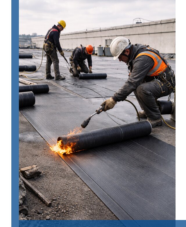 Монтаж наплавляемой кровли в Ревде профессионально