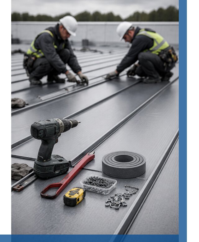 Монтаж фальцевой кровли в Ревде от 1904 р. | ВЫСОТНИК-Рвд