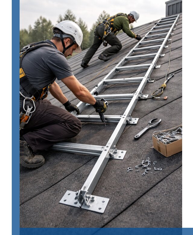 Профессиональный монтаж кровельной лестницы в Ревде под ключ