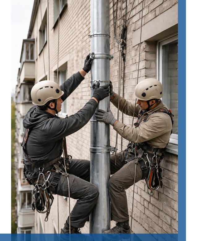 Замена водосточных труб в Ревде от 6876 р. | ВЫСОТНИК-Рвд