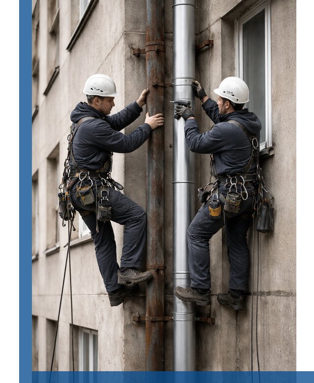 Замена водосточных труб в Ревде: монтаж и демонтаж под ключ