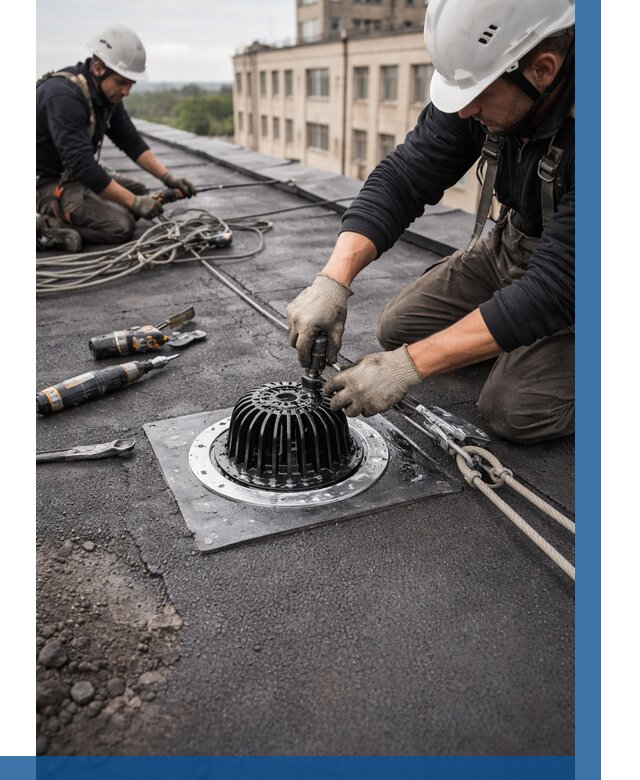 Установка водосточных воронок в Ревде цена от 3703 р. | ВЫСОТНИК-Рвд