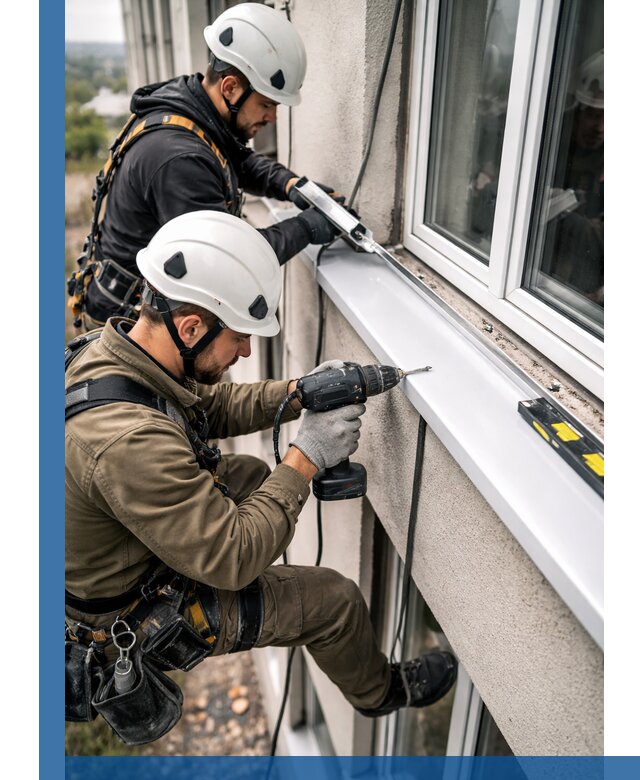 Профессиональный монтаж оконных отливов и отведения воды в Ревде