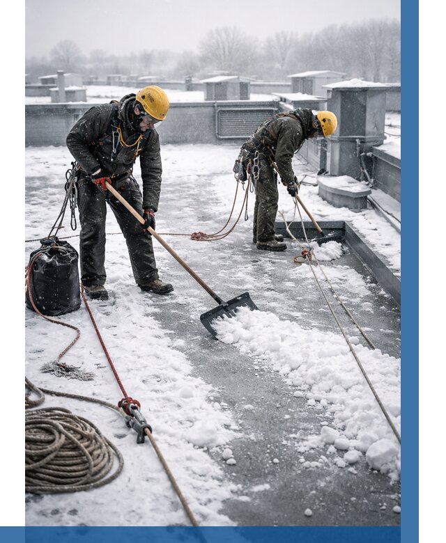 Очистка крыши от снега в Ревде от 7934 р. | ВЫСОТНИК-Рвд