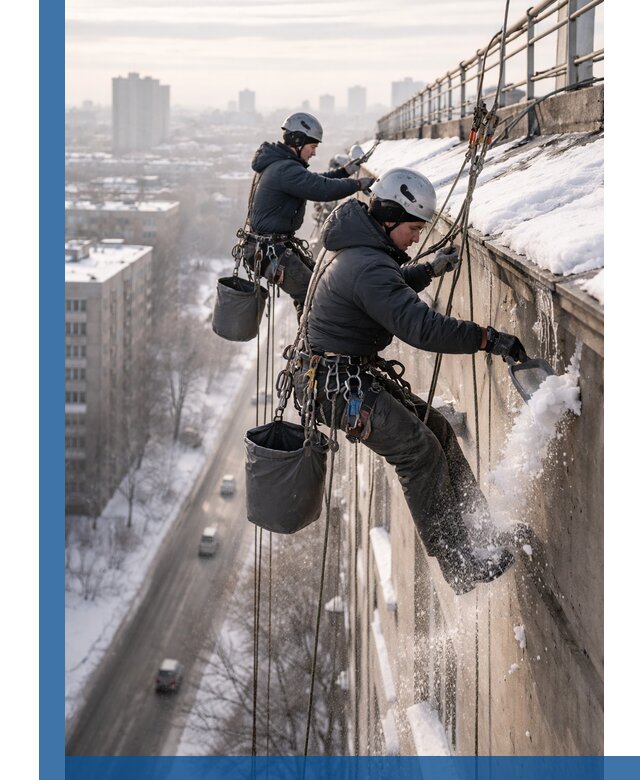 Очистка карнизов от снега в Ревде профессионально и безопасно