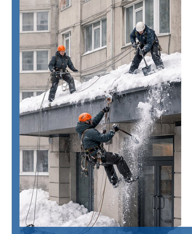 Безопасная очистка навесов от снега в Ревде круглогодично