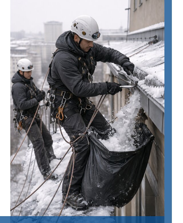 Аварийная очистка крыши в Ревде под ключ от 317 р. | ВЫСОТНИК-Рвд