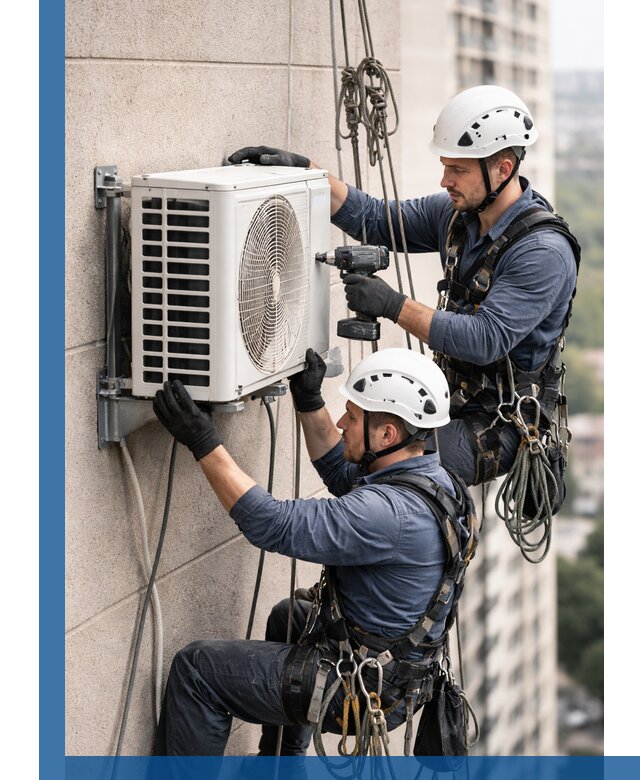 Монтаж внешнего блока кондиционера в Ревде установка и крепление