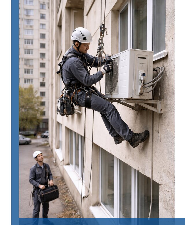 Демонтаж внешнего блока кондиционера в Ревде профессионально