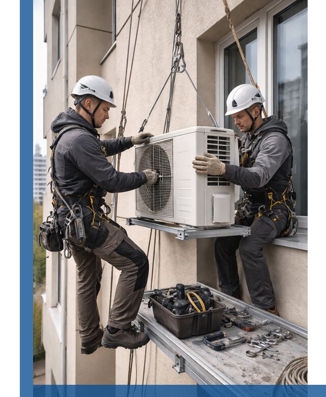 Перенос внешнего блока кондиционера в Ревде с монтажом и крепежом