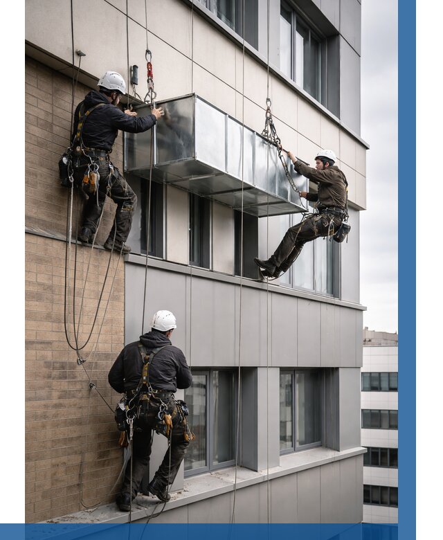 Монтаж воздуховодов на фасаде в Ревде от 1587 р. | ВЫСОТНИК-Рвд