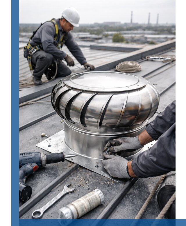 Установка дефлекторов на кровле в Ревде профессионально