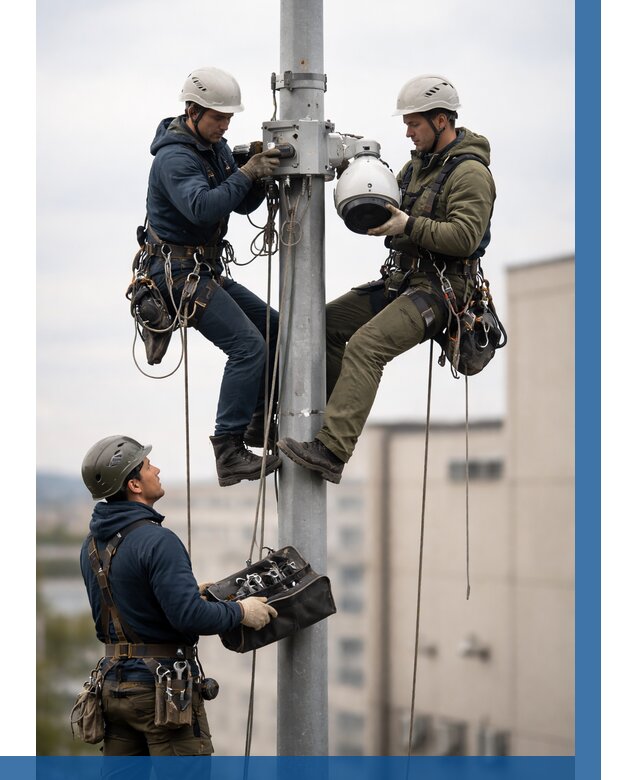 Установка видеокамер на мачте в Ревде от 8992 р. | ВЫСОТНИК-Рвд