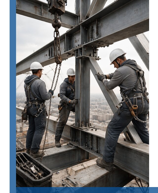 Профессиональный монтаж металлоконструкций на высоте в Ревде