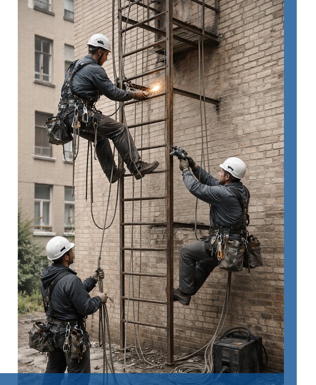 Ремонт пожарной лестницы в Ревде от 7934 р. | ВЫСОТНИК-Рвд