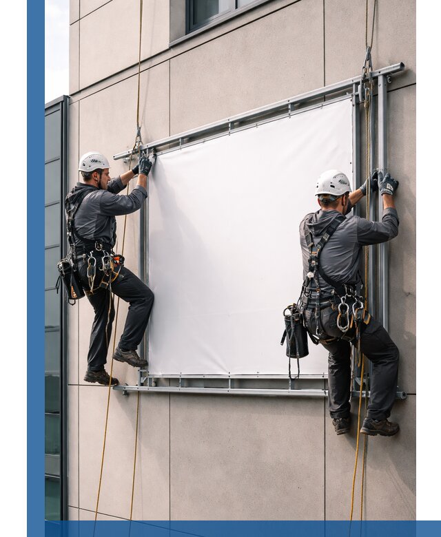 Монтаж наружной рекламной вывески в Ревде под ключ