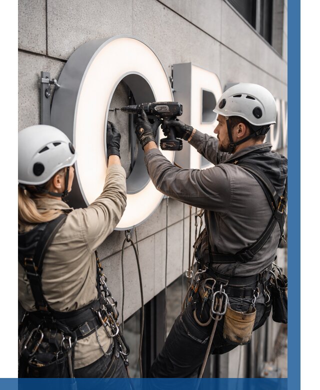 Монтаж световых букв в Ревде от 3174 р. под ключ ВЫСОТНИК-Рвд