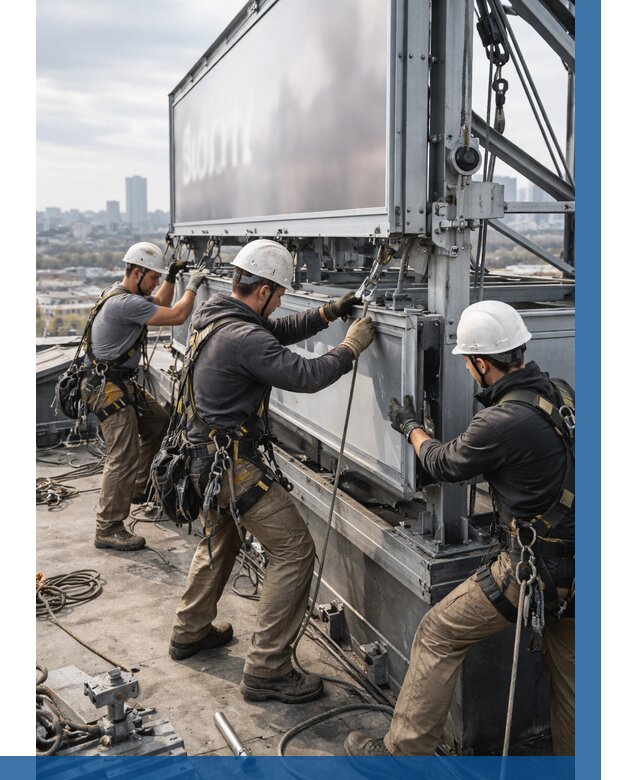 Монтаж крышной рекламной конструкции в Ревде от 63474 р.|ВЫСОТНИК-Рвд