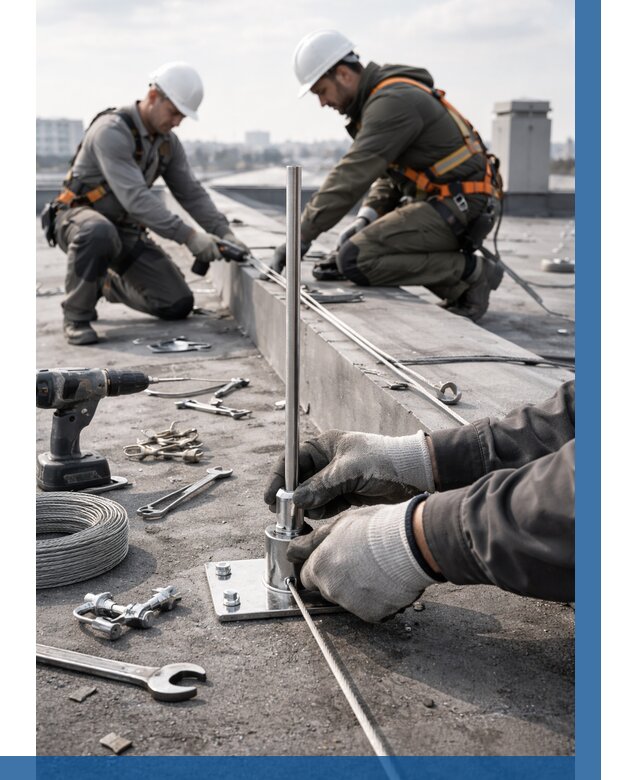 Монтаж молниезащиты на кровле в Ревде цена от 26448 р. | ВЫСОТНИК-Рвд