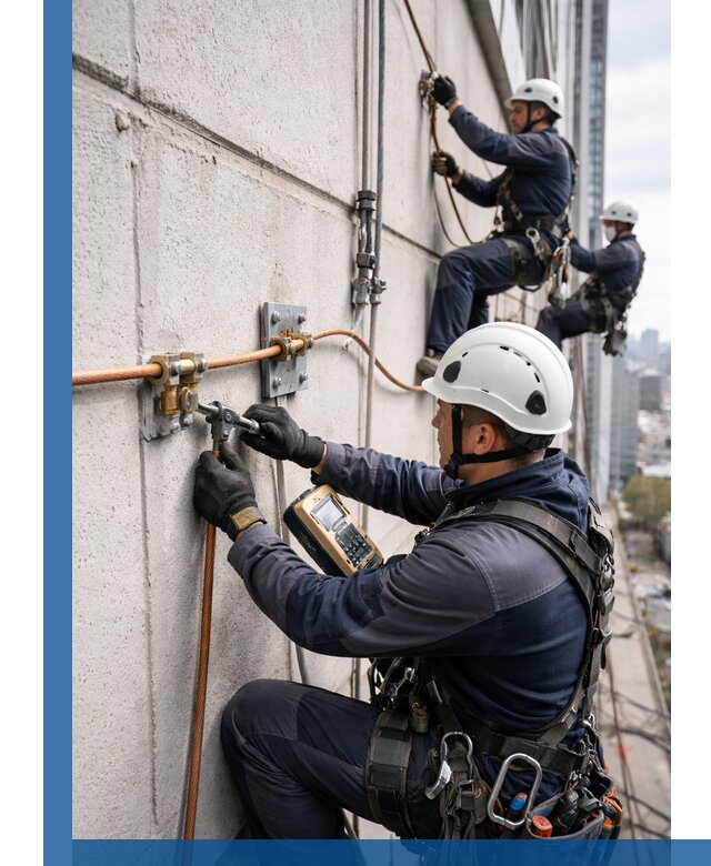 Монтаж системы заземления здания и молниезащиты в Ревде