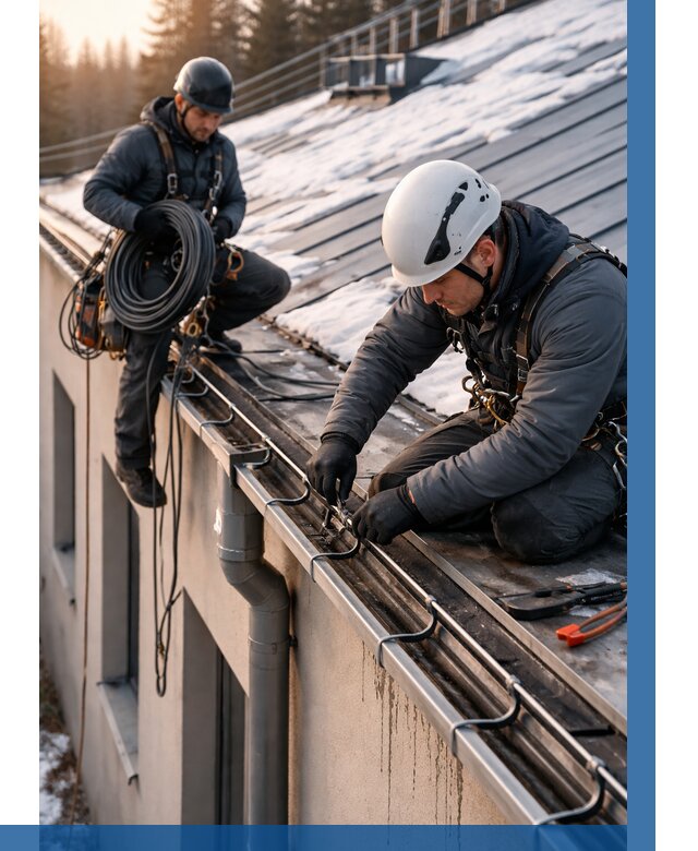 Монтаж греющего кабеля на кровле в Ревде от 476 р. | ВЫСОТНИК-Рвд
